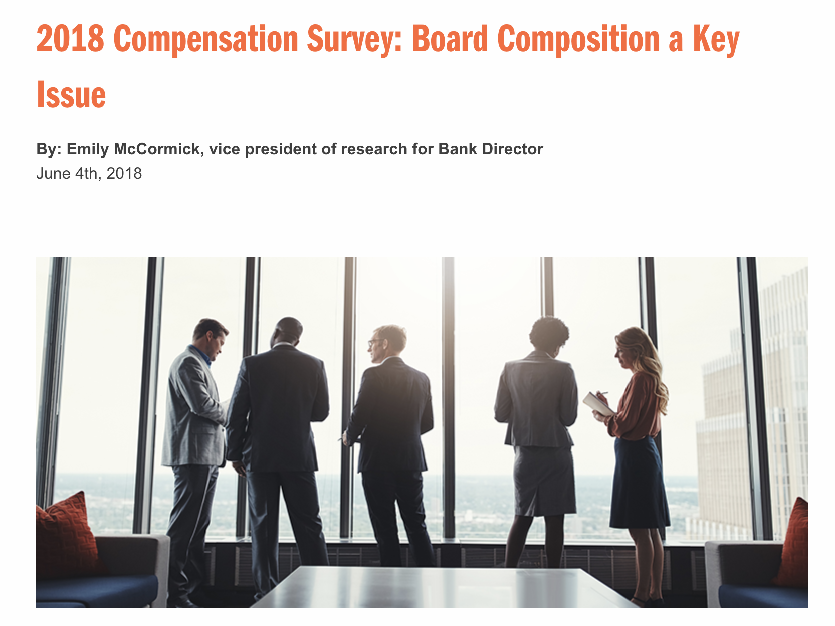 2018 Bank Director Compensation Survey